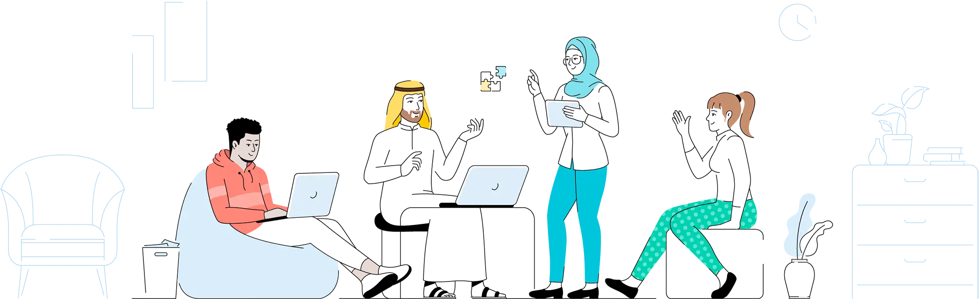 فريق يعمل معاً باستخدام Zoho